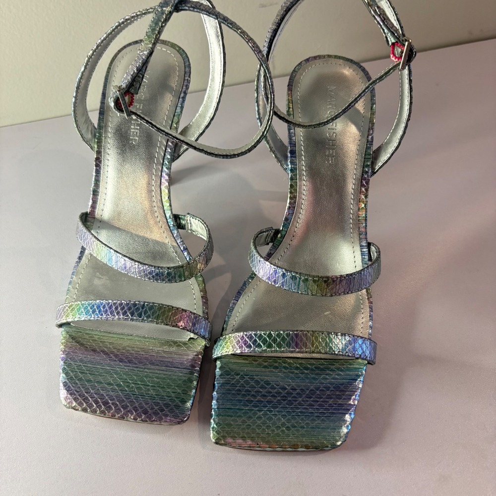 Homecoming Iridescent Strappy Heels Mermaidcore Y2K Square Toe Marc Fisher Bride